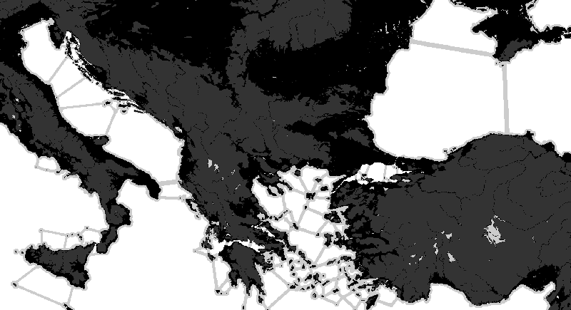 Map of the Balkans And Italy