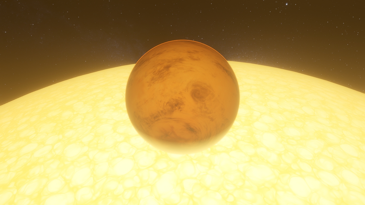 Solar system during the red giant phase