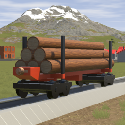 Logging Stake Flatcar - Loaded