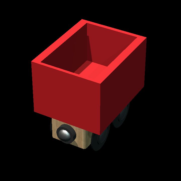 Wooden train truck red