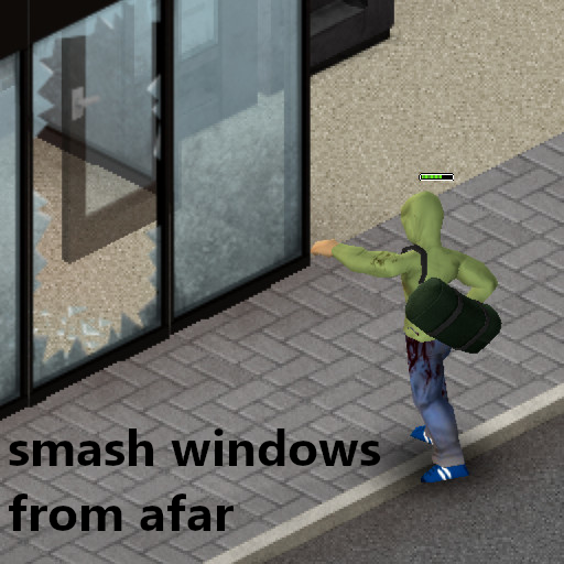 Smash Windows From Afar – Project Zomboid Mod