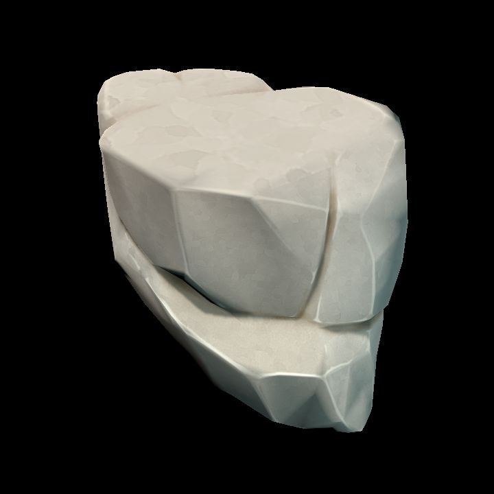 Rock - white, low-poly - 02B preview