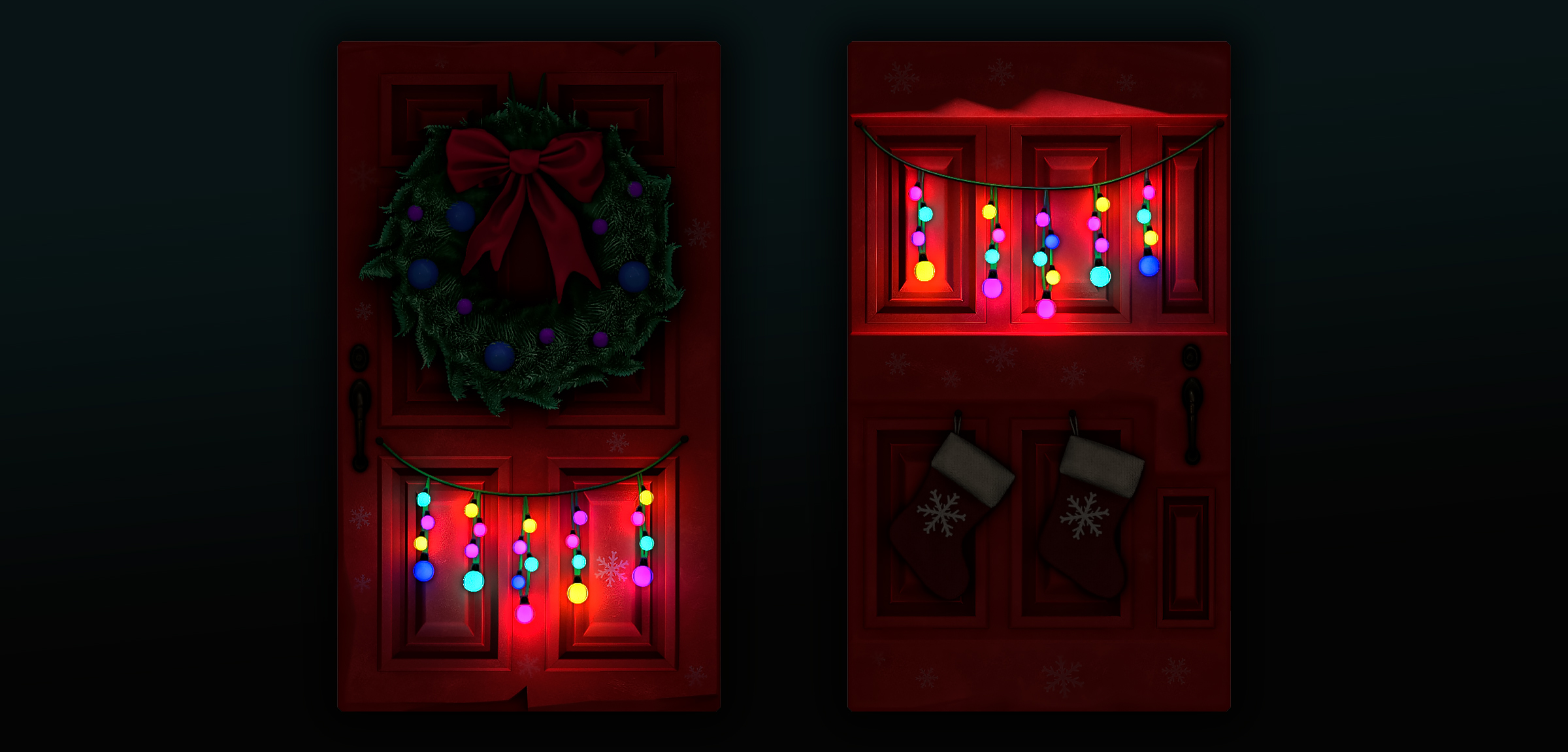 Christmas Wooden Door