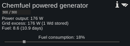 Chemfuel usage slider
