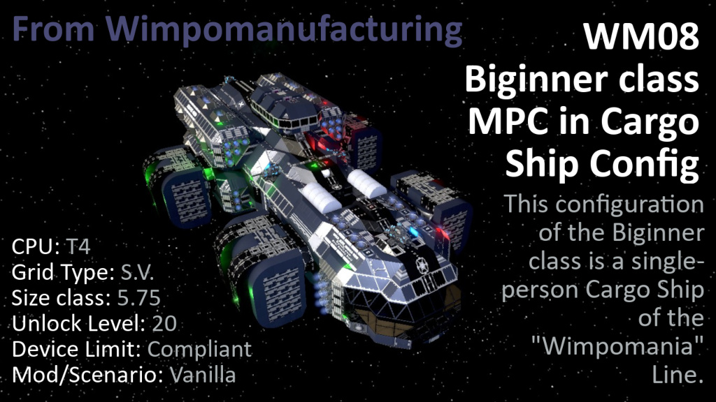 WM08 Biginner class in Cargo Ship config preview