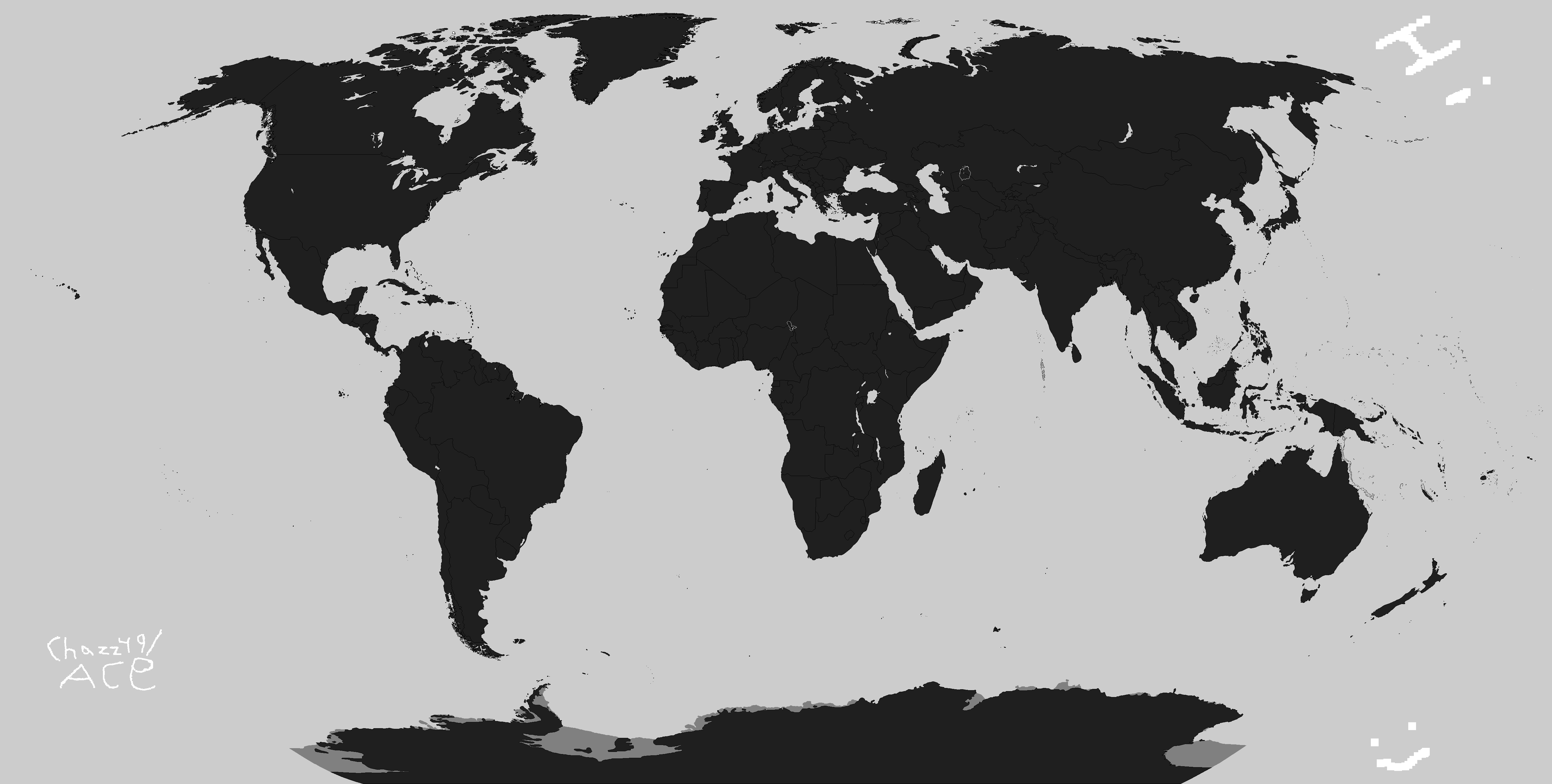 A large world map 4977 x 2515