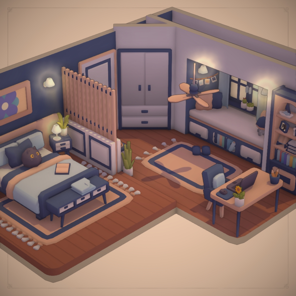 BLUE + CUTE + BEDROOM