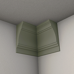 Wide ceiling molding inner corner - Sage green