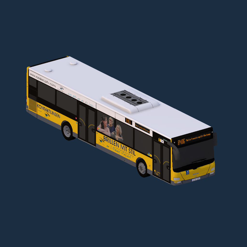 Dr. Herrmann (BVG Sub) MAN A21 AirMalta HW - Rösler Optik Werbung (Wagen 8406)