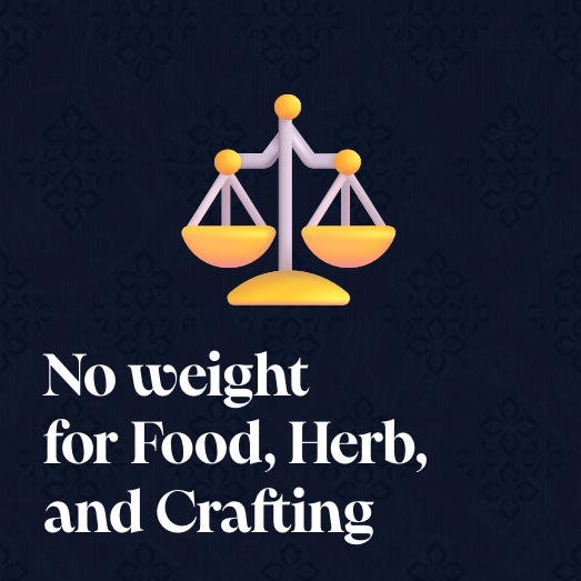No Food Herb Crafting Weight