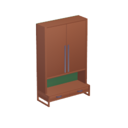 Cabinet - wide, shelves on top, with doors