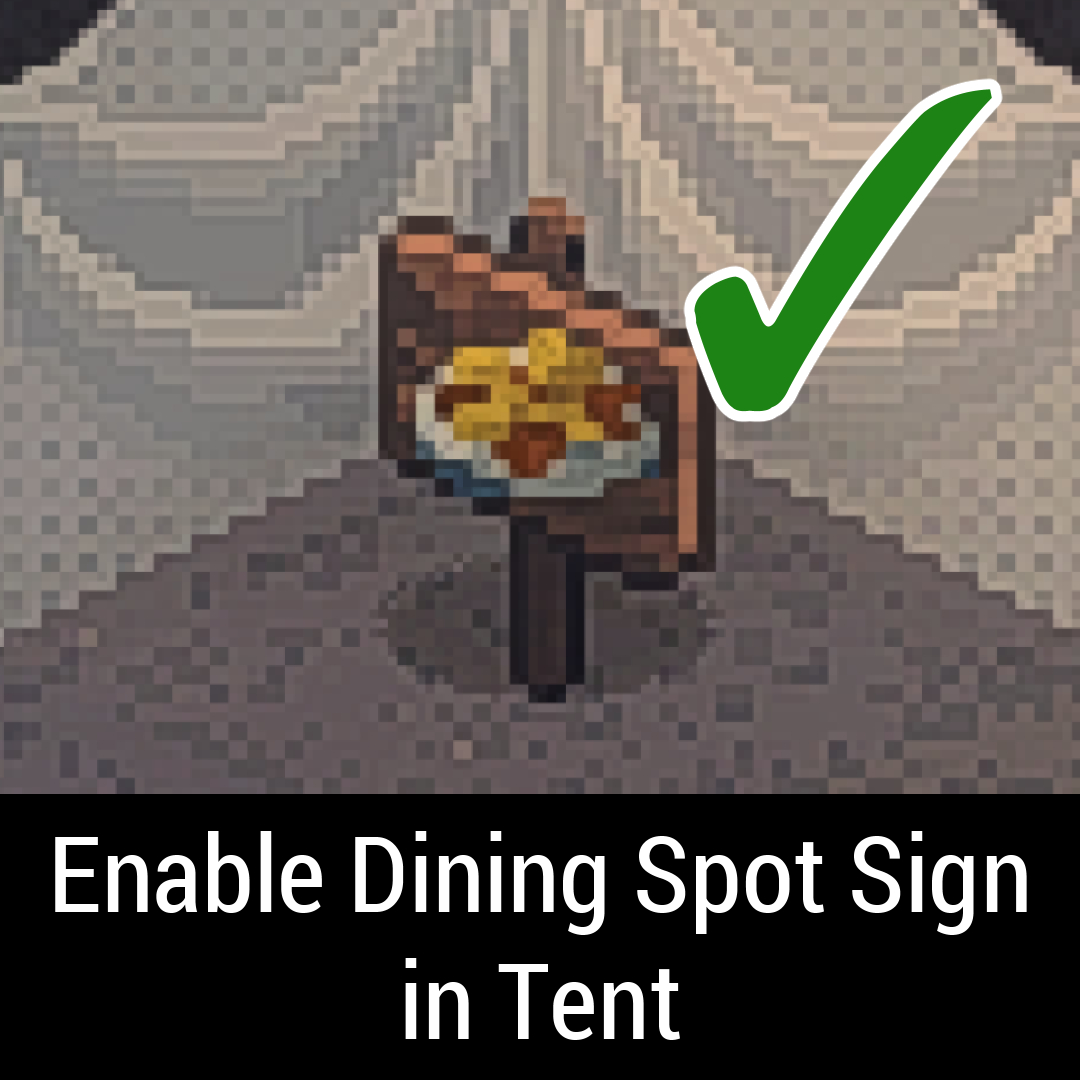 Enable Dining Spot Sign in Tent