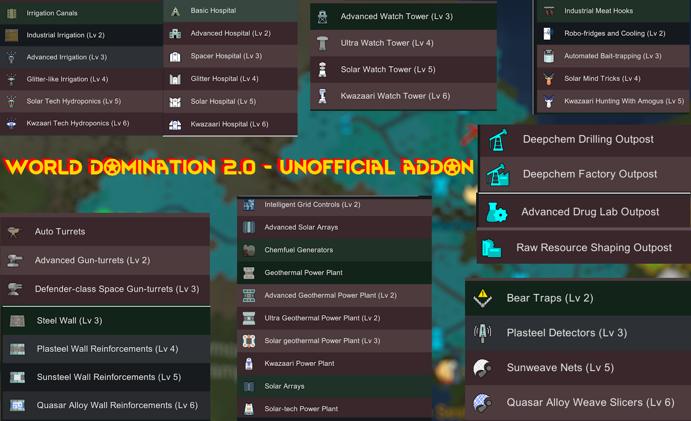 World Domination 2 - Additional upgrades and Outposts