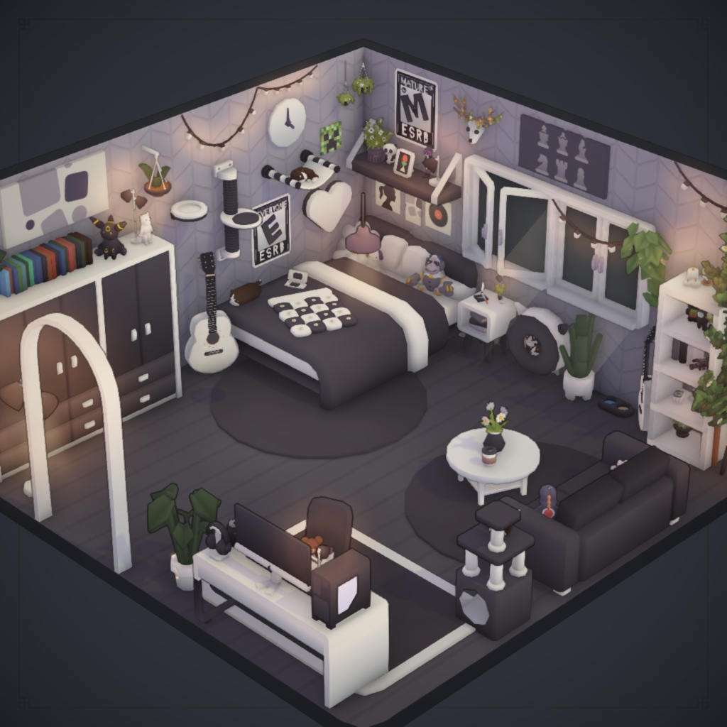 dark themed bedroom <3