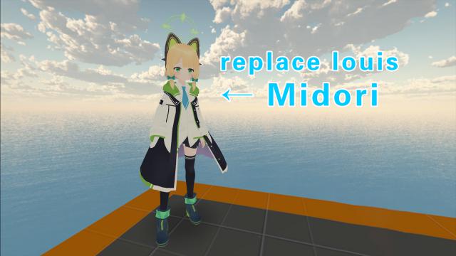 Blue Archive Midori（蔚蓝档案 才羽绿）replace louis