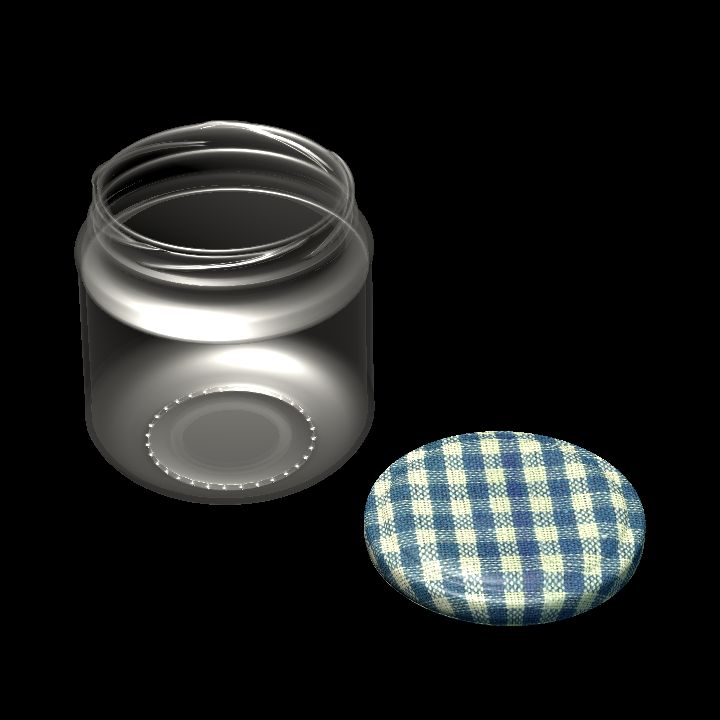 Empty glass jar B with lid