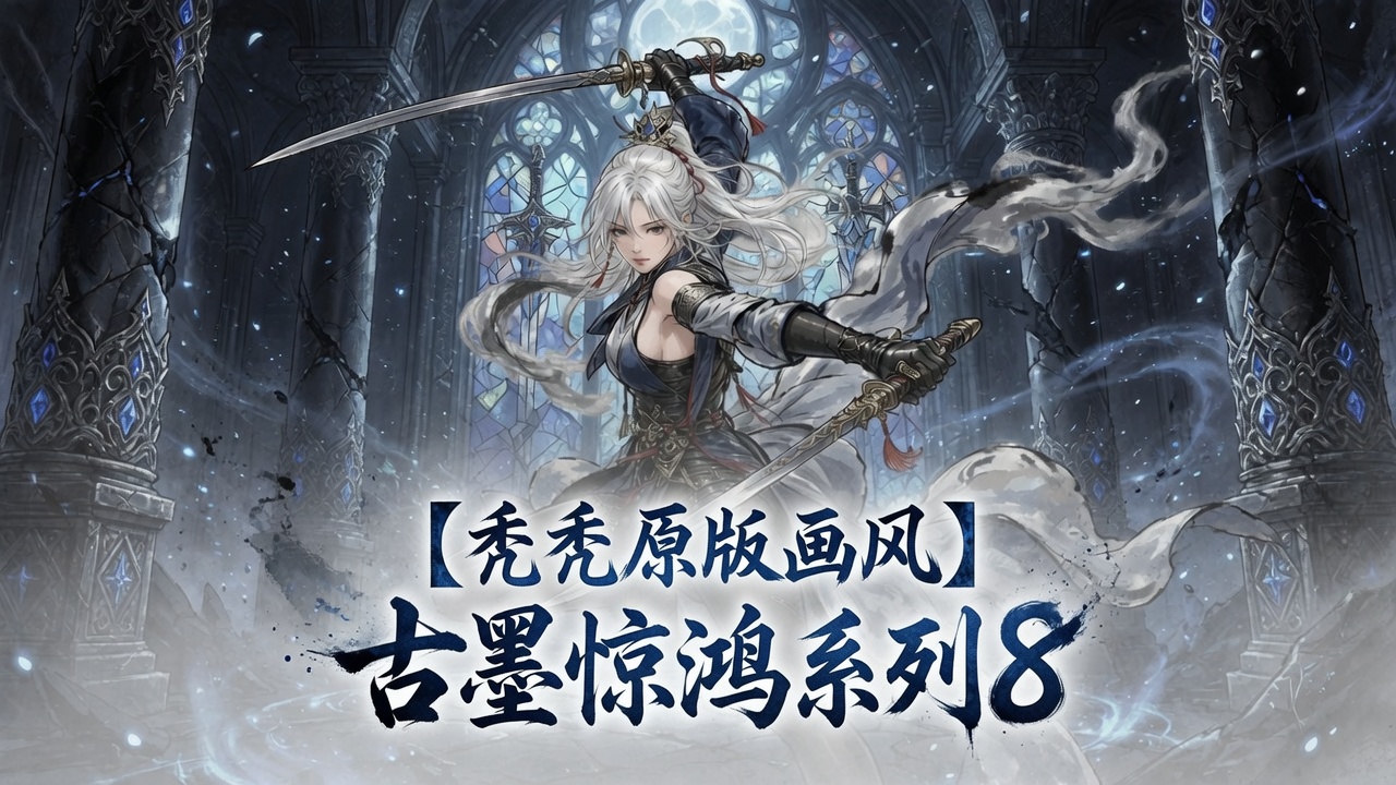 【秃秃原版画风】古墨惊鸿系列8（1*女立绘+NPC+独立战斗小人）