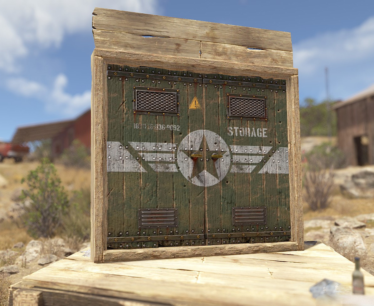 Military Storage Wooden Double Door