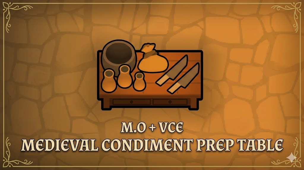 Medieval Condiment Prep Table