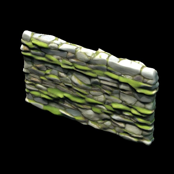 Dry stone wall mossy 2
