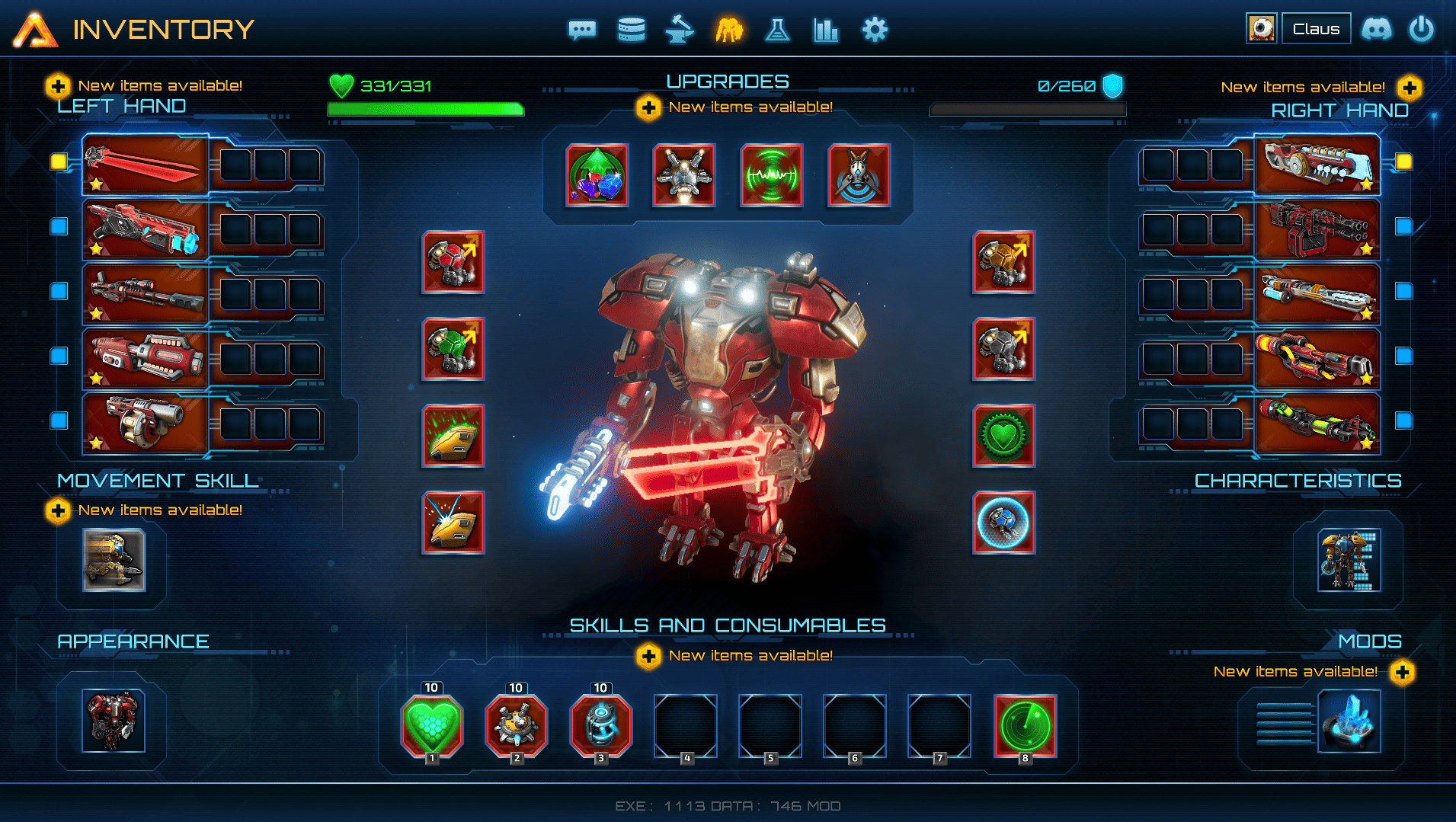 8 Slots and 4 Weapons (Entity Patcher)