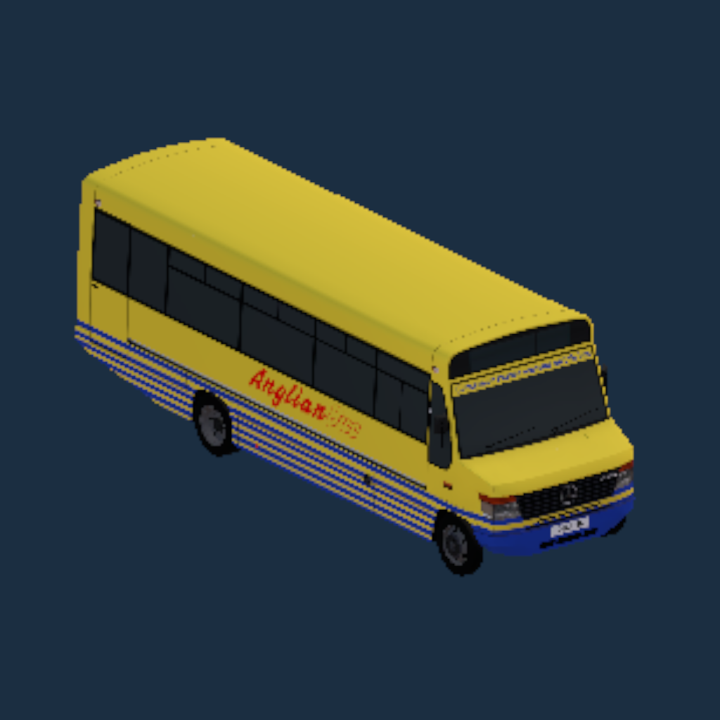 Go East-Anglia Anglian Bus Plaxton Beaver 0814 Striped Full Logo Concession Banner Branded