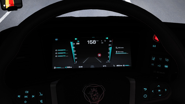 Cyan Dashboard And Backlight For Scania 2025