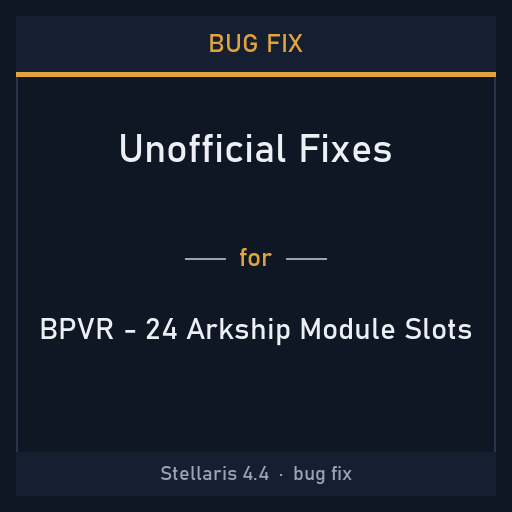 Bug Fix: BPVR - 24 Arkship Module Slots