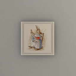 Peter Rabbit and mom -picture 30 x 30 cm