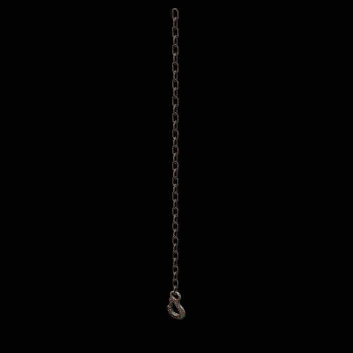 Chain, rusted long with hook 2