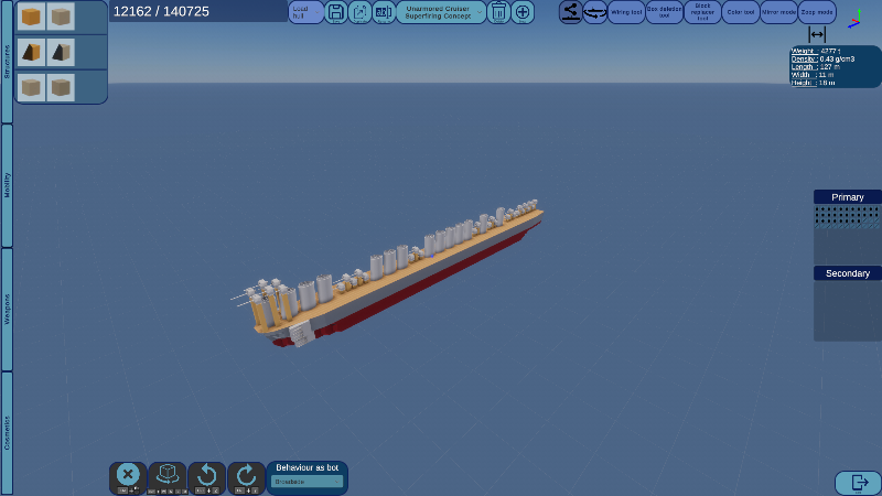 Unarmored Cruiser Superfiring Concept