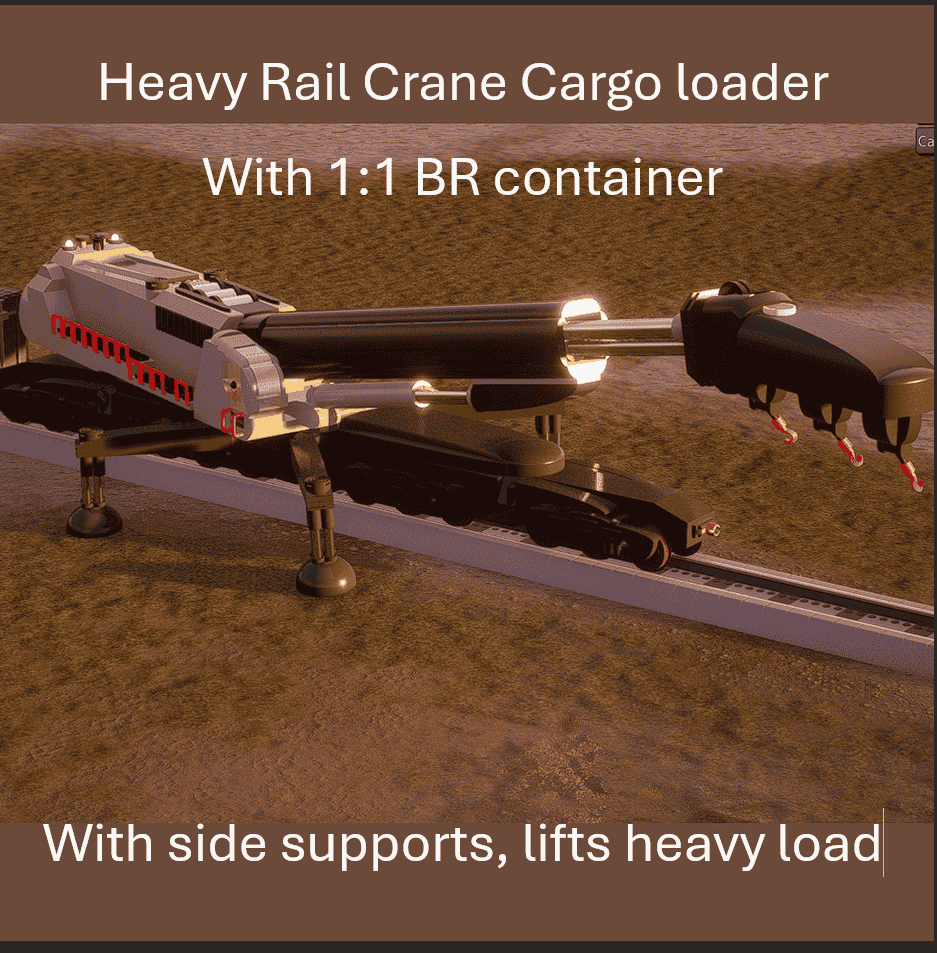 Heavy rail crane cargo loader