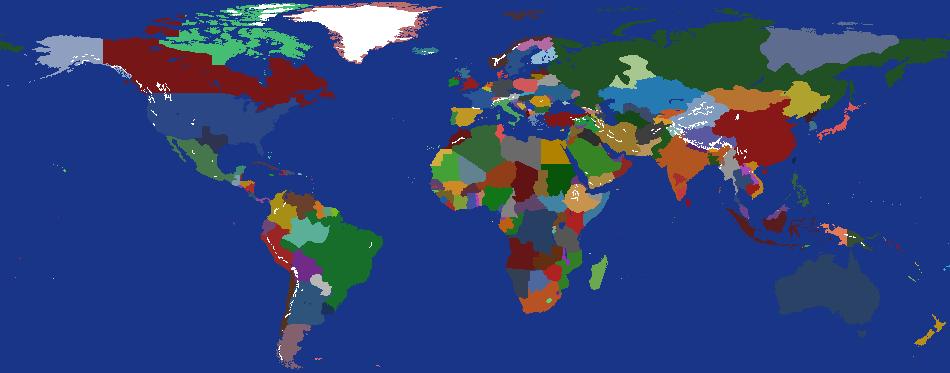 World Map 2025 but a lot more countries are independent