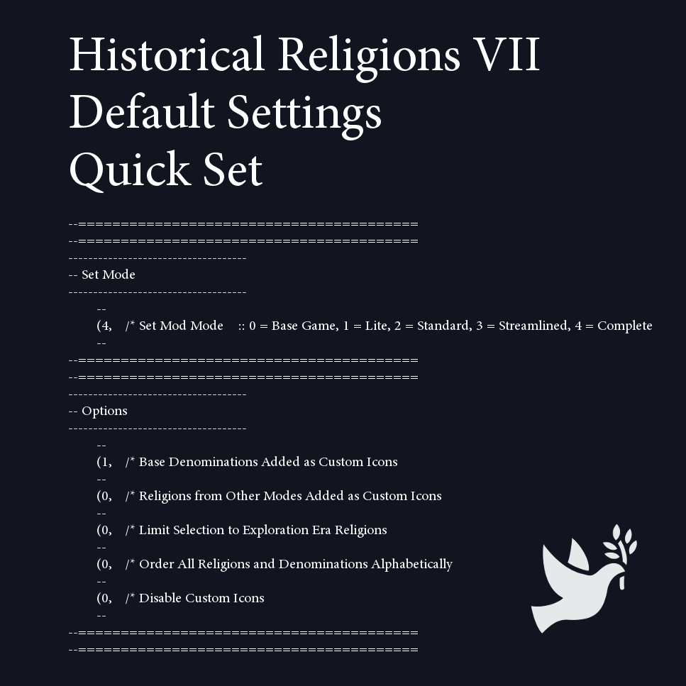 Tomatekh's HR VII Default Settings Quick Set