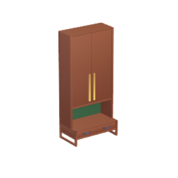Cabinet - Narrow, shelves on top, with doors