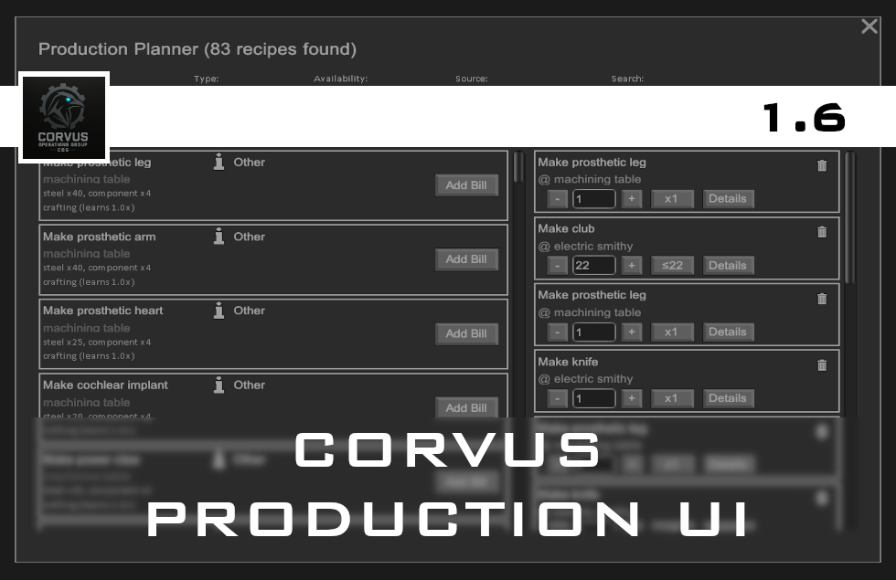 [COG] Corvus Production UI