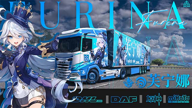 【原神】芙宁娜 DAF 和挂车涂装Genshin Furina paintjob for DAF XG and trailer part