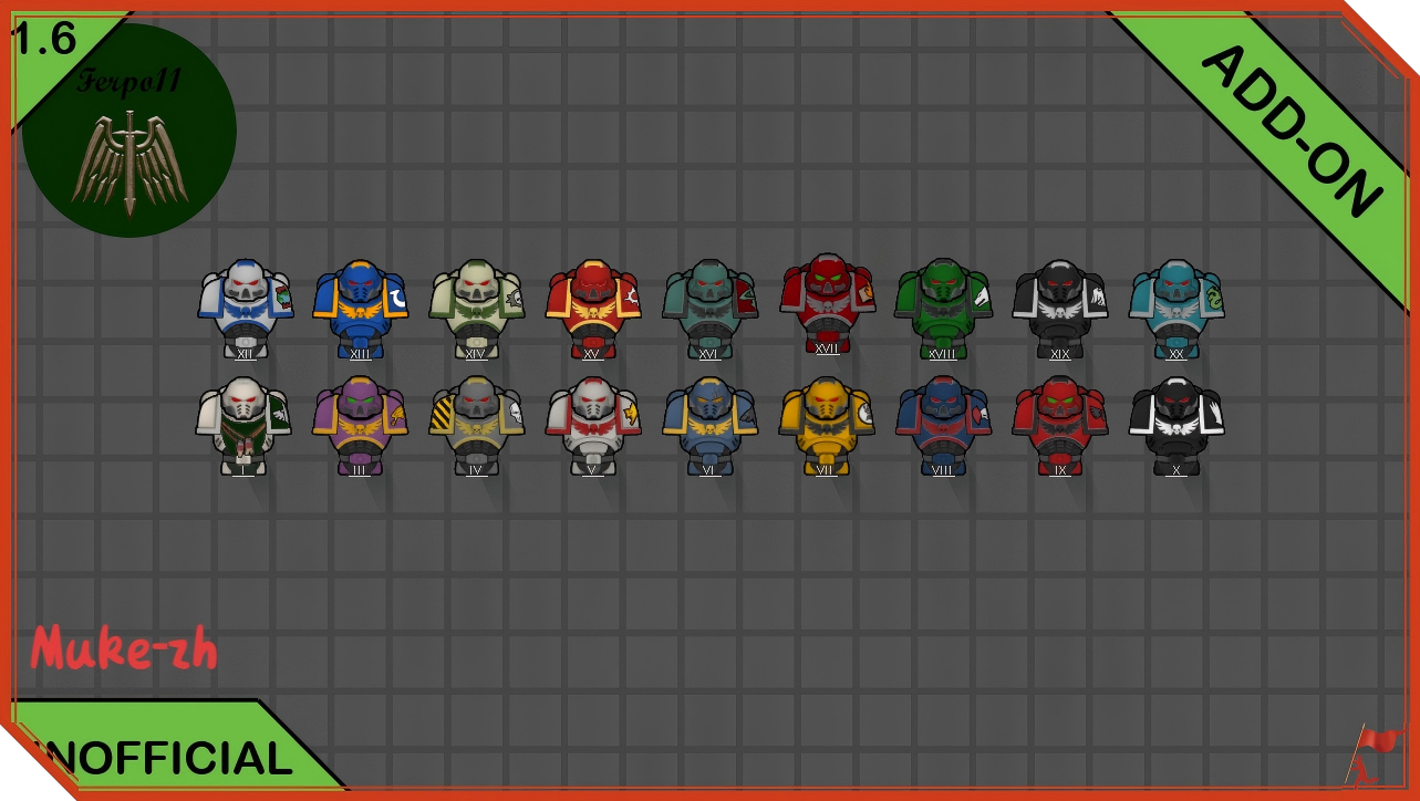 RimDark 40k - SUBMOD: Specific Marine Xenotypes简中汉化 mod preview for RimWorld