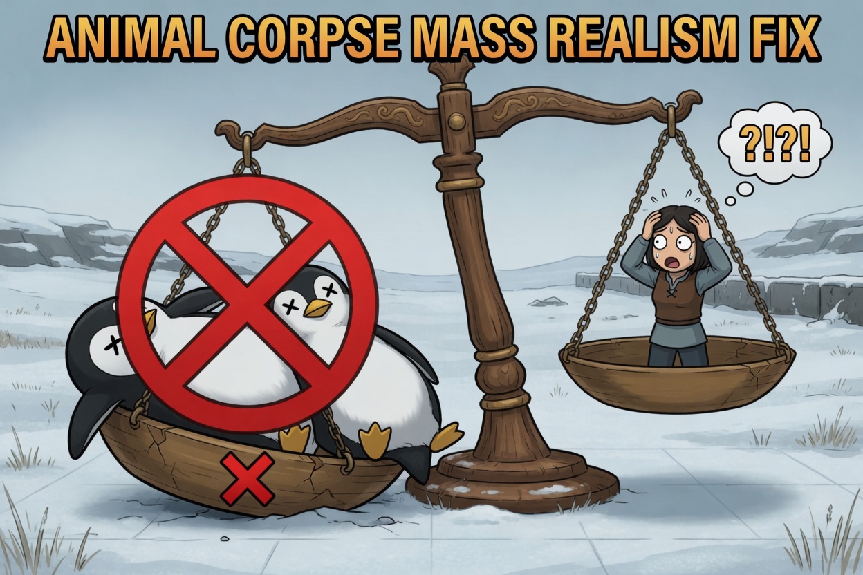 Animal Corpse Mass Realism Fix