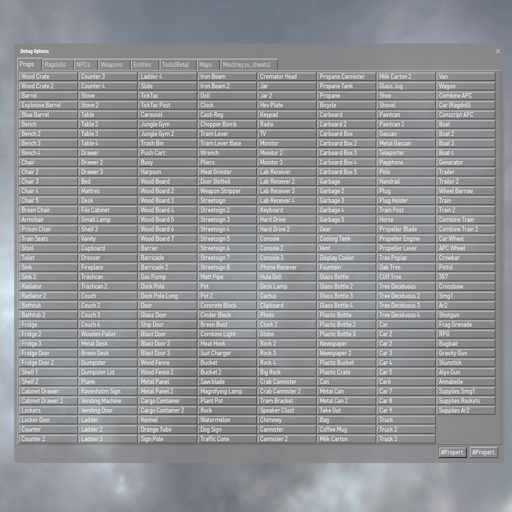 VGUI Spawn Menu | Prop Menu