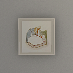 Peter Rabbit going to bed -picture 30 x 30 cm