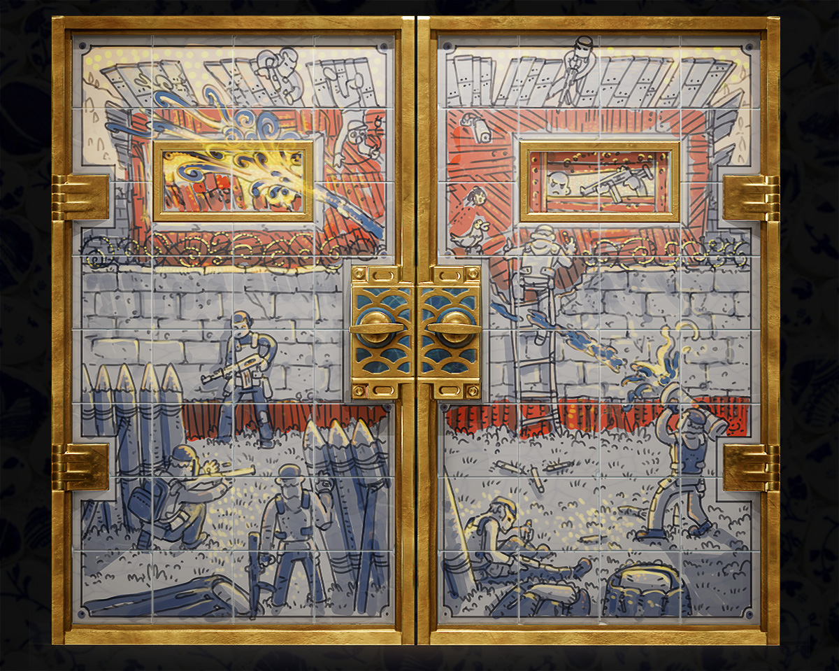 Porcelain Armored Double Door