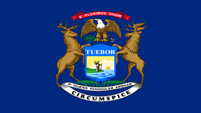 The flag of the state of Michigan
