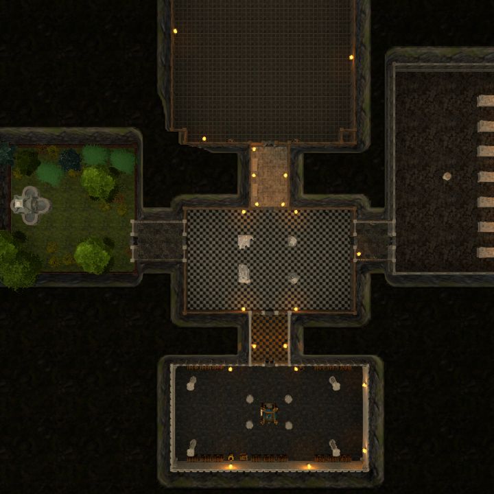 five room dungeon with central room