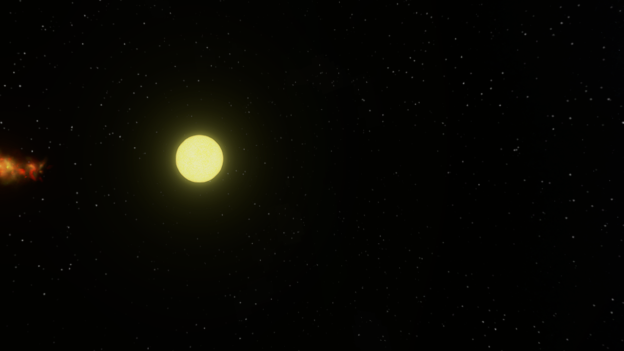 a random star versus a dust cloud