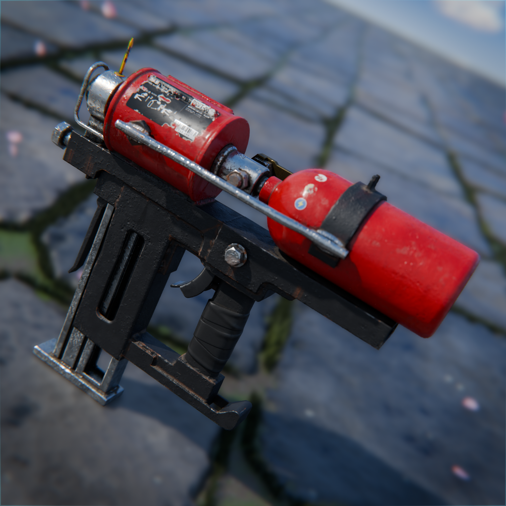Japanese Fire Extinguisher Nailgun (Cut Sights)