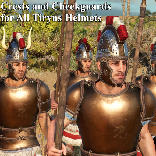 Crests and Cheekguards for All Tiryns Helmets