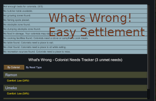 What's Wrong - Colonist Needs Tracker