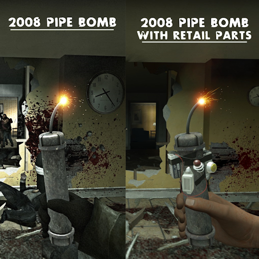 L4D1 Leaked 2008 Pipe bomb mixed with Retail preview