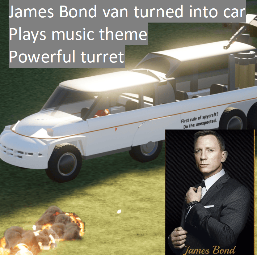 James Bond Van turned into Car,play music